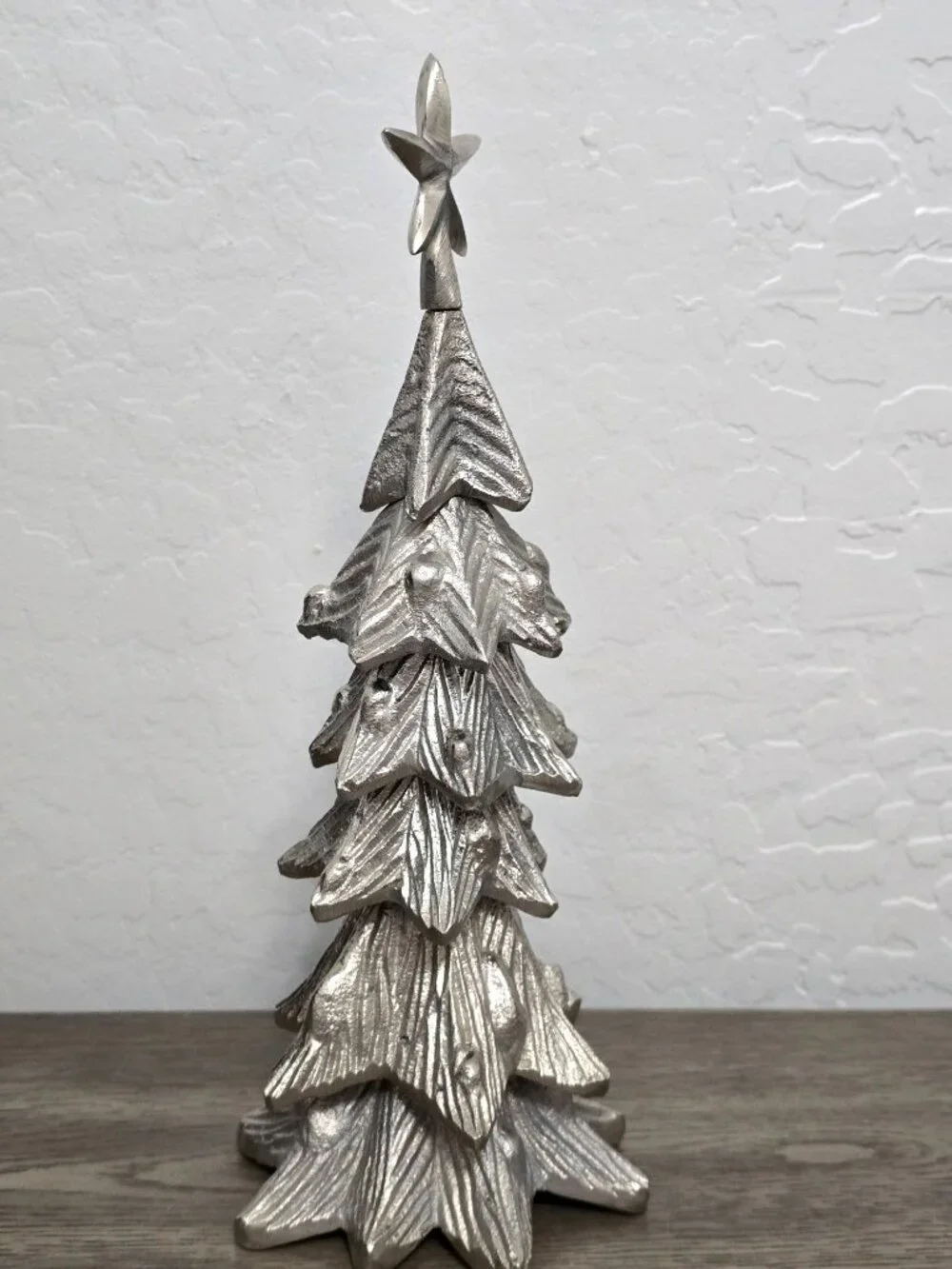 Heavy Metal Silver Christmas Tree Centerpiece Star Topper 14